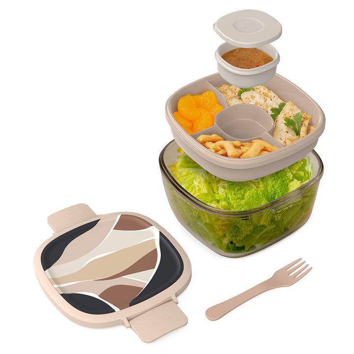 Bentgo Glass Prints All-in-One Salad Container J9